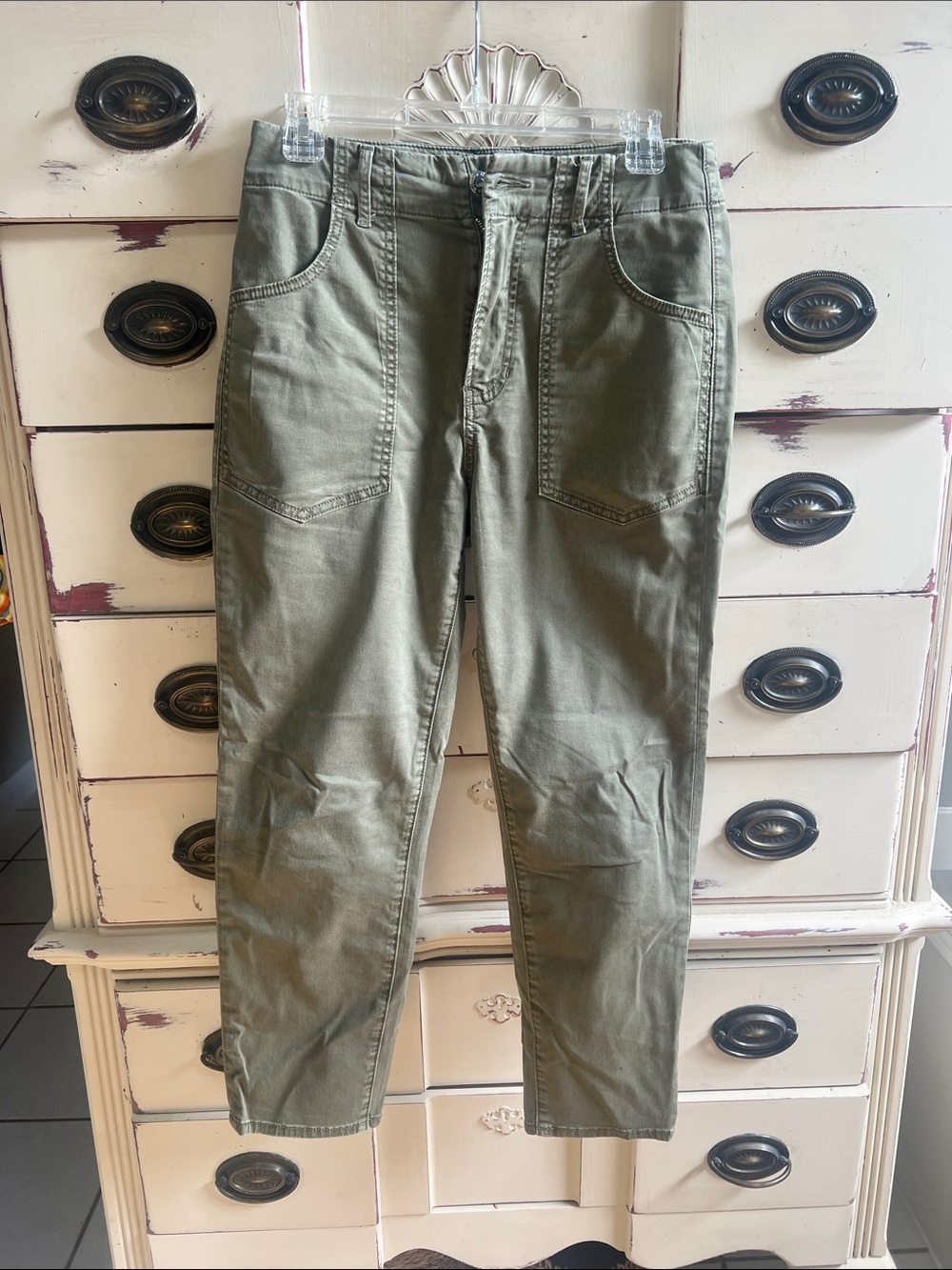 Veronica Beard Olive Utility Chinos